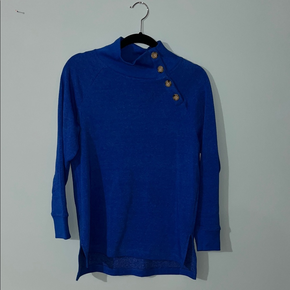 J. Crew Royal Blue Sweater with Button Accents